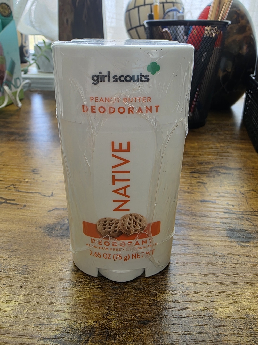 Native Girl Scouts Peanut Butter Deodorant in White and Orange